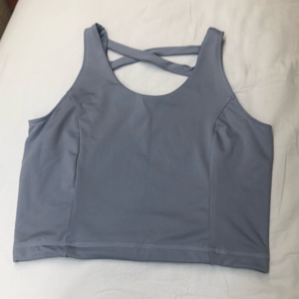 San Francisco City Lights blue workout tank top size large